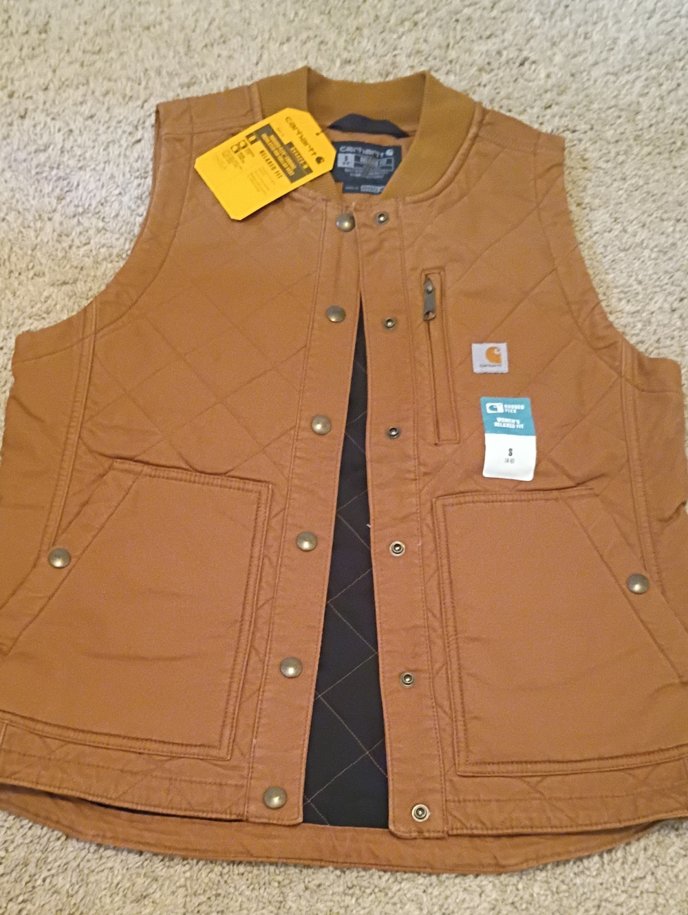 Carhartt Women’s Rugged Quilted Carhartt Brown Work Vest